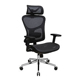 Крісло офісне ергономічне Ергостар механізм Synchro сітка чорна