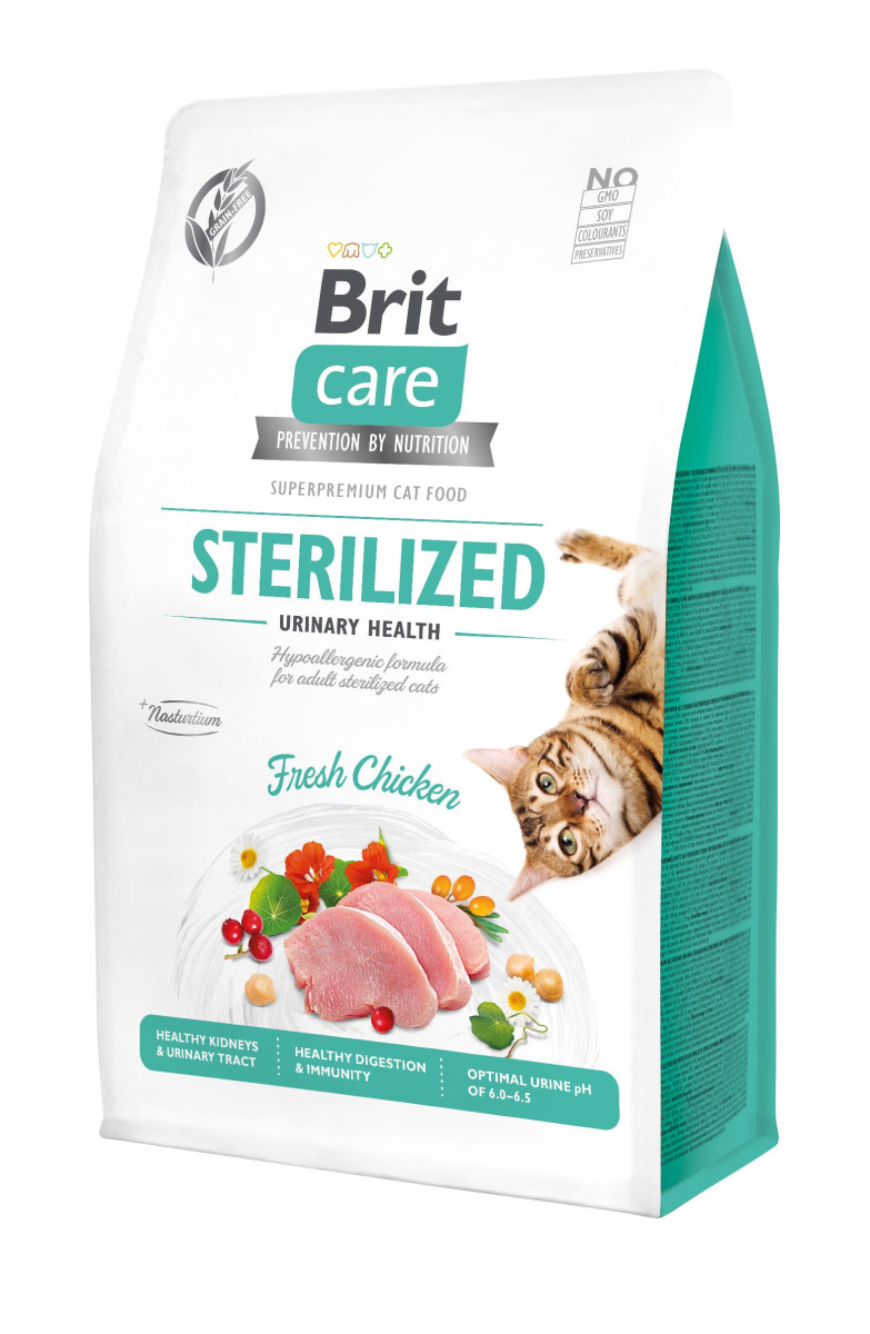 Сухий корм Brit Care Cat GF Sterilized Urinary Health для стерилізованих котів, з куркою, 400 г, фото 1