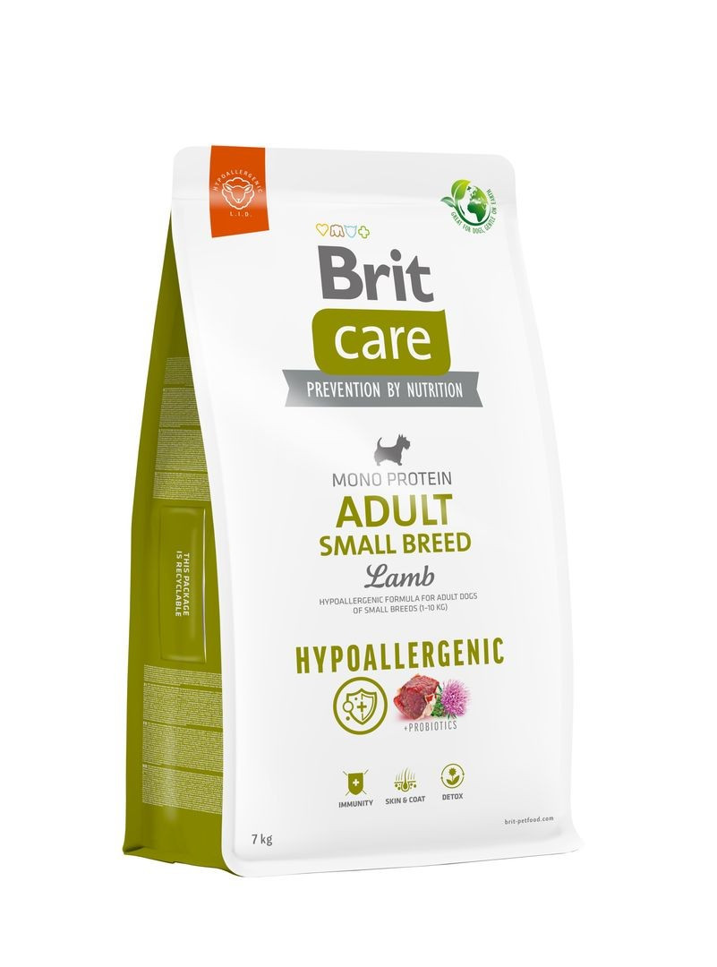 Корм сухий для собак малих порід Brit Care Dog Hypoallergenic Adult Small Breed гіпоалергенний з ягням, 7 кг, фото 1