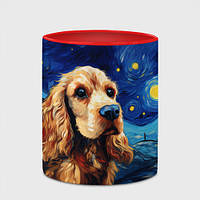 Чашка с принтом Американский кокер-спаниель в стиле Ван Гога 330 мл (цвет чашки на выбор)