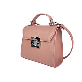 Сумка жіноча "Меррі" натуральна шкіра,рожева тиснення рептилія