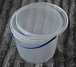 Відро харчове пластикове 3л прозоре з кришкою, фото 2
