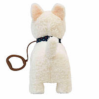 Інтерактивна іграшка Песик Кращий друг Вестик білий — з повідком, повторює голос, показує язик, УКР, фото 6