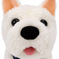 Інтерактивна іграшка Песик Кращий друг Вестик білий — з повідком, повторює голос, показує язик, УКР, фото 5