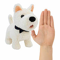 Інтерактивна іграшка Песик Кращий друг Вестик білий — з повідком, повторює голос, показує язик, УКР, фото 4