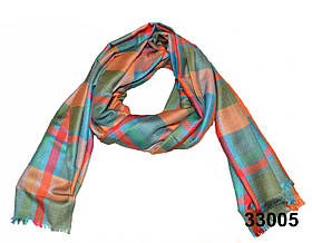 Шарф жіночий в клітку бірюзовий