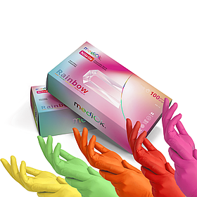 Рукавички нітрилові MediOk RAINBOW 5 кольорів 100шт XS