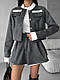 Жіночий костюм (піджак і шорти-спідниця); Колір: чорний і графіт; Розміри: 42-46,48-52;, фото 3
