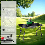 Великий туристичний стіл з сумкою 120х70 см. Bastian, чорний, фото 8