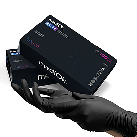 Рукавички нітрилові MediOk Space чорні 100шт S