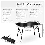 Великий туристичний стіл з сумкою 120х70 см. Bastian, чорний, фото 9