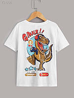 Дитяча футболка з ДТФ(оверсайз) - Білий - 72-006