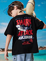 Дитяча футболка з ДТФ(оверсайз) - чорна - 72-007