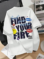 Дитяча футболка з ДТФ(оверсайз) - біла - 72-010