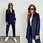 Ідеальний жіночий базовий класичний стильний костюм подовжений жакет блейзер брюки прямі костюмка, фото 10