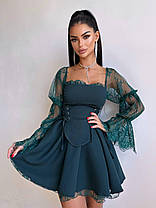 Красива жіноча сукня з довгими рукавами з мережива та пишною спідницею Smb9451, фото 2