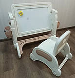 Дитячий ігровий стіл-трансформер зі стільчиком з основою для творчості мольбертом, пісочницею і конструктором, фото 3