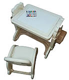 Дитячий ігровий стіл-трансформер зі стільчиком з основою для творчості мольбертом, пісочницею і конструктором, фото 8