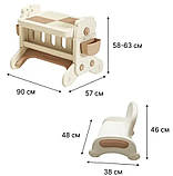 Дитячий ігровий стіл-трансформер зі стільчиком з основою для творчості мольбертом, пісочницею і конструктором, фото 9