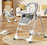 Стільчик дитячий F009 для годування трансформер Сірий, фото 10