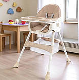 Стільчик-трансформер дитячий F007 для годування Бежевий, фото 8