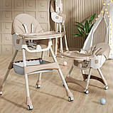 Стільчик-трансформер дитячий F007 для годування Бежевий, фото 10
