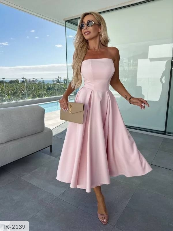 Плаття жіноче вечірнє ошатне красиве з відкритими плечима верх приталений низ спідниця кльош за коліно