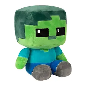 М'яка іграшка Майнкрафт Зомбі, що сидить, 22 см, Майн Крафт Minecraft, що сидить Зомбі 22 см із Майнкрафт, фото 1