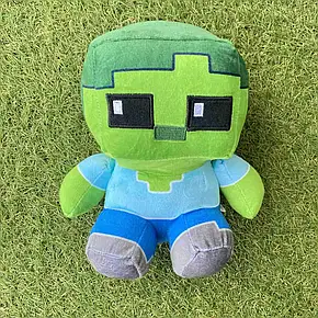 М'яка іграшка Майнкрафт Зомбі, що сидить, 22 см, Майн Крафт Minecraft, що сидить Зомбі 22 см із Майнкрафт, фото 2