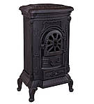 Буржуйка чавунна піч-плита INGRID 9KW BRONZ BLACK до 90 кв м, фото 3