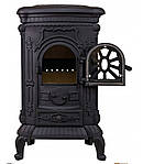 Буржуйка чавунна піч-плита INGRID 9KW BRONZ BLACK до 90 кв м, фото 4