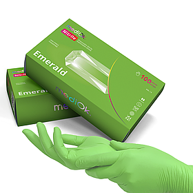 Рукавички нітрилові MediOk Emerald зелені 100шт S