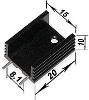 Радіатор алюмінієвий 20*15*10MM K20 radiator heatsink TO-220 with pins