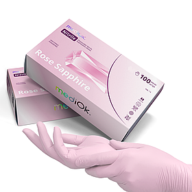 Рукавички нітрилові MediOk Rose Sapphire рожеві 100шт S