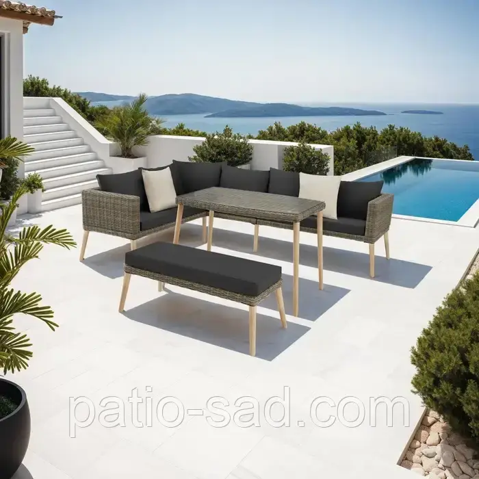 Ротанговий набір для саду Pula, коричневий (натуральний) колір, фото 1