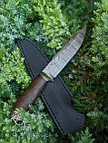 Ніж ручної роботи з дамаської сталі «Кельт #2» зі шкіряними піхвами/60 HRC., фото 4