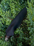 Ніж ручної роботи з дамаської сталі «Кельт #2» зі шкіряними піхвами/60 HRC., фото 7