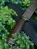 Ніж ручної роботи з дамаської сталі «Кельт #2» зі шкіряними піхвами/60 HRC., фото 6