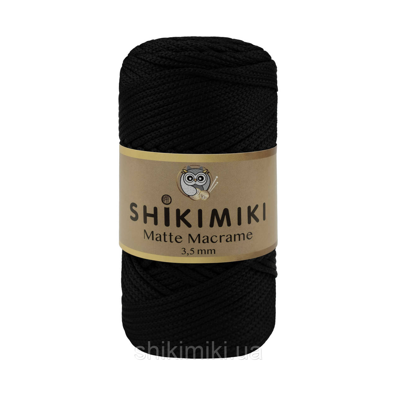 Шнур поліефірний Matte Macrame 3,5 mm, колір Чорний, фото 1