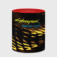 Чашка с принтом Cyberpunk 2077 phantom liberty black gold 330 мл (цвет чашки на выбор)
