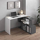 Поворотний письмовий стіл трансформер колір білий з сірим 120*76*50 см, фото 3