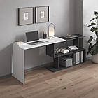 Поворотний письмовий стіл трансформер колір білий з сірим 120*76*50 см, фото 2