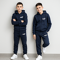 Теплий Костюм на флісі для хлопчика 146-164 см 003302 Туреччина Темно-синій
