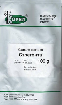 Насіння квасолі Стрегонта 100г ТМ КОУЕЛ, фото 1