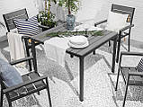 Обідній комплект садових меблів на 4 персони PRATO Сірий, фото 7