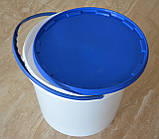 Відро харчове пластикове 10л біле з кришкою, фото 3
