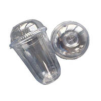 Стакан купольний РЕТ + кришка х отвір, 480 мл (100 шт)