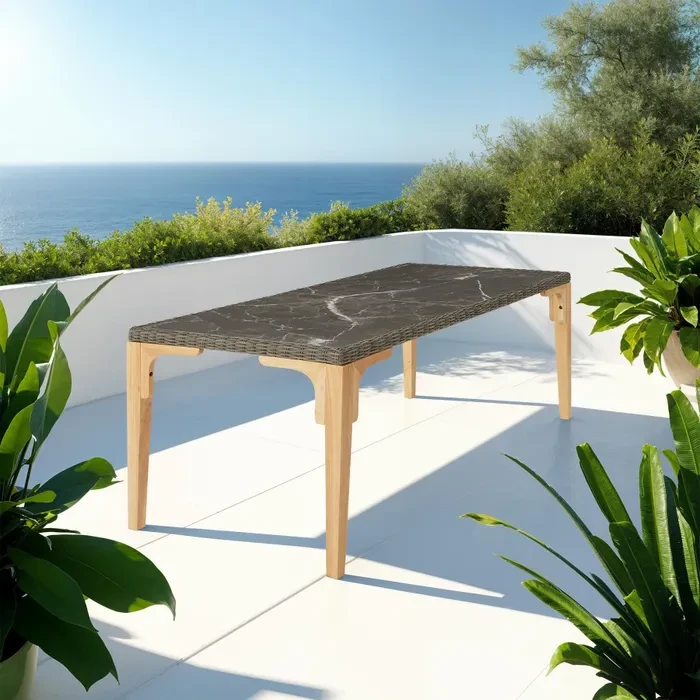 Обідній стіл із техноротангу Foggia 196 см, фото 1