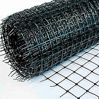 Пластикова сітка для огорожі 1×50 м • Комірка 30×35 мм • Захист від птахів, городня, зелена / чорна.