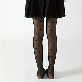 Колготи капронові чорні серце для дівчинки 115-1130